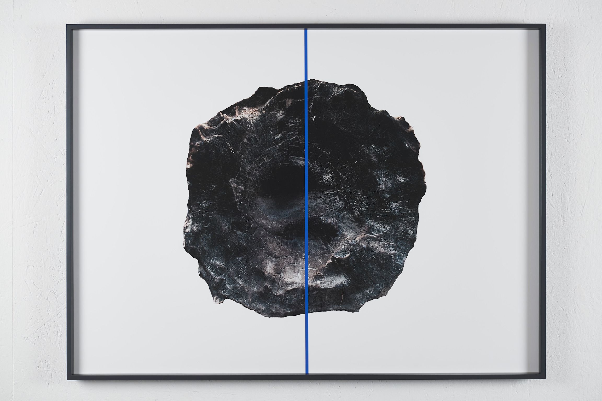Fabian Albertini, Without the world around, black hole/tronco blu, 2014, Fine-Art Giclée Classic on Photo Rag paper, mixed media, framed with museum glass, 72 x 94 x 4 cm