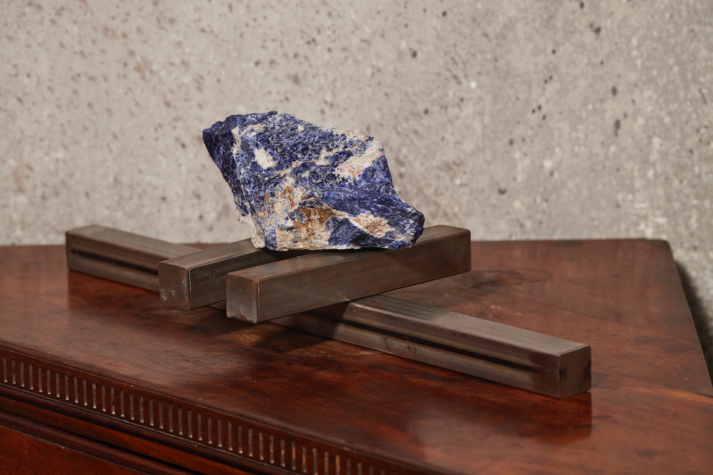 Fabian Albertini, Magnetite, 2024, Iron, stone, 30 x 10 x 3 cm
