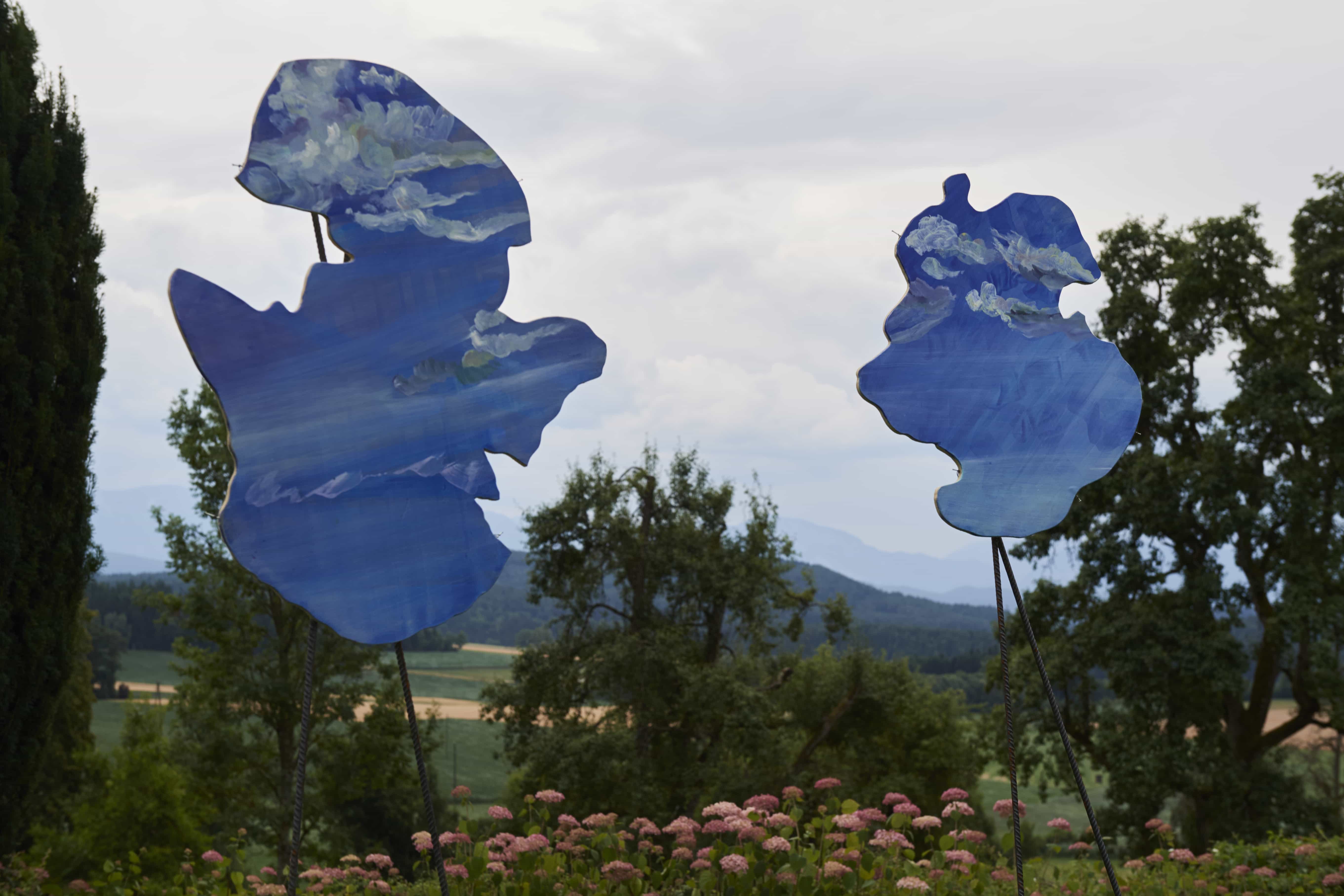 Markus Orsini-Rosenberg, skyf 11 & 12, 2025, Oil paint on wood panel, 65 x 54 & 53 x 48 cm