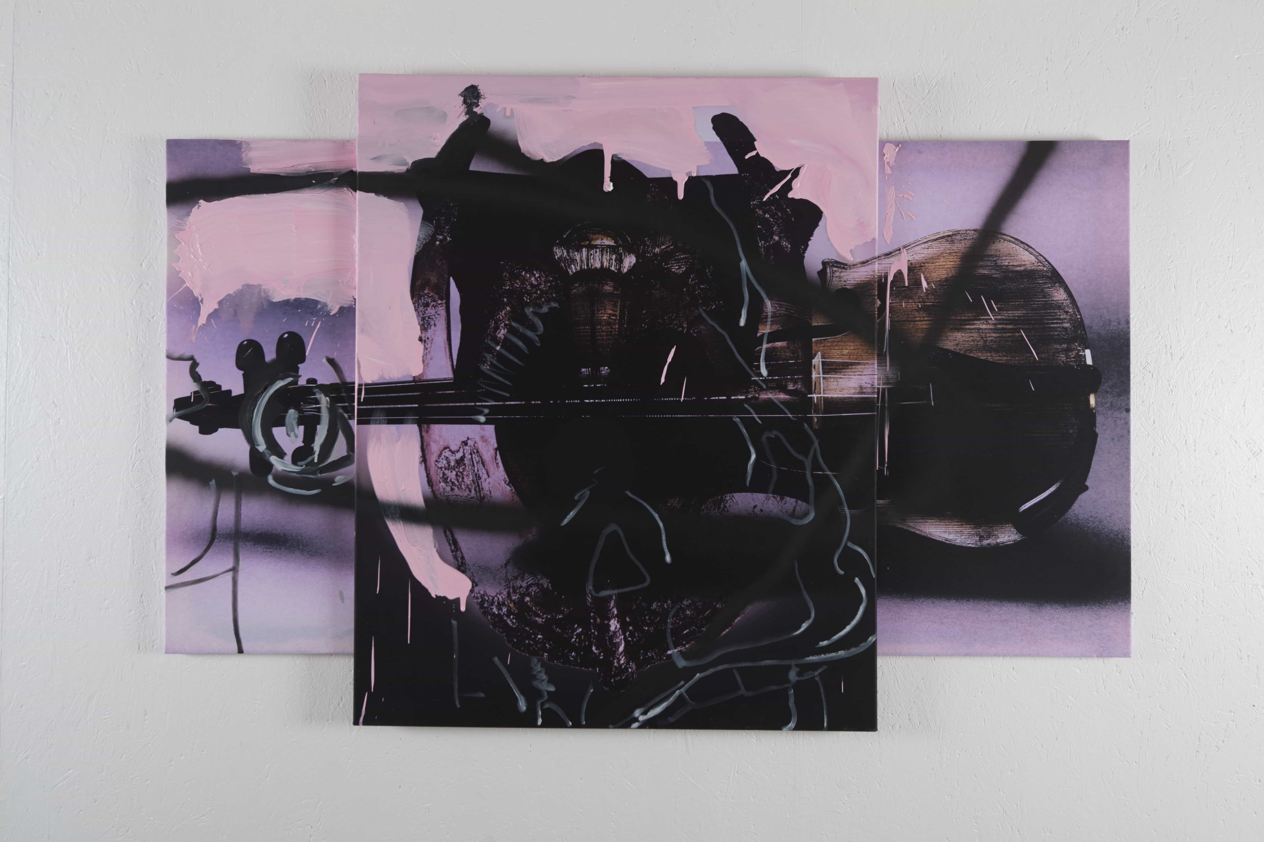 Daniel Spivakov, Minotaur, 2025, Oil on sublimation print on polyester, 150 x 100 cm