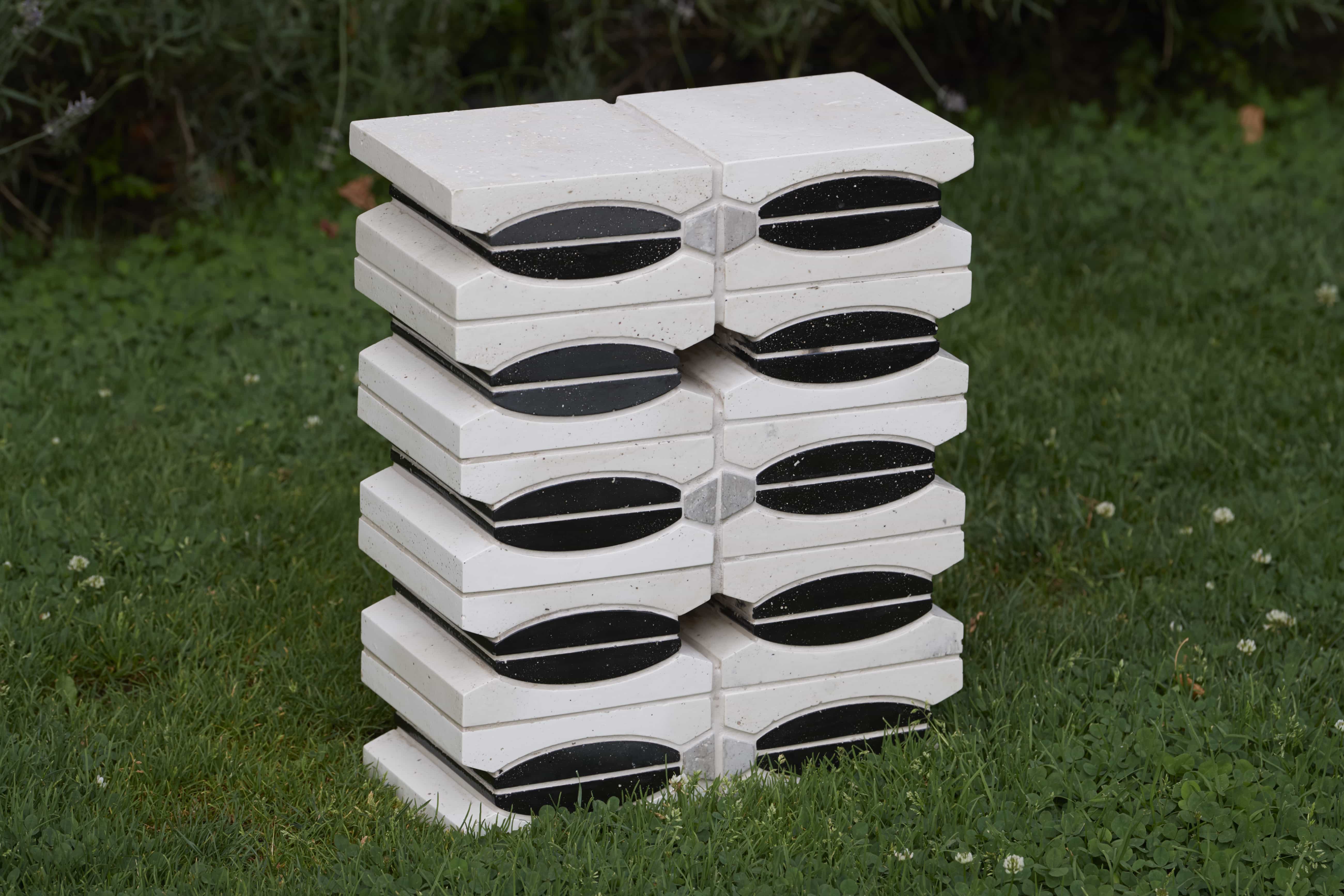 WKND Lab, HUI Stool 2, Korea, Oyster shells, wood, 360 x 180 x 460 mm