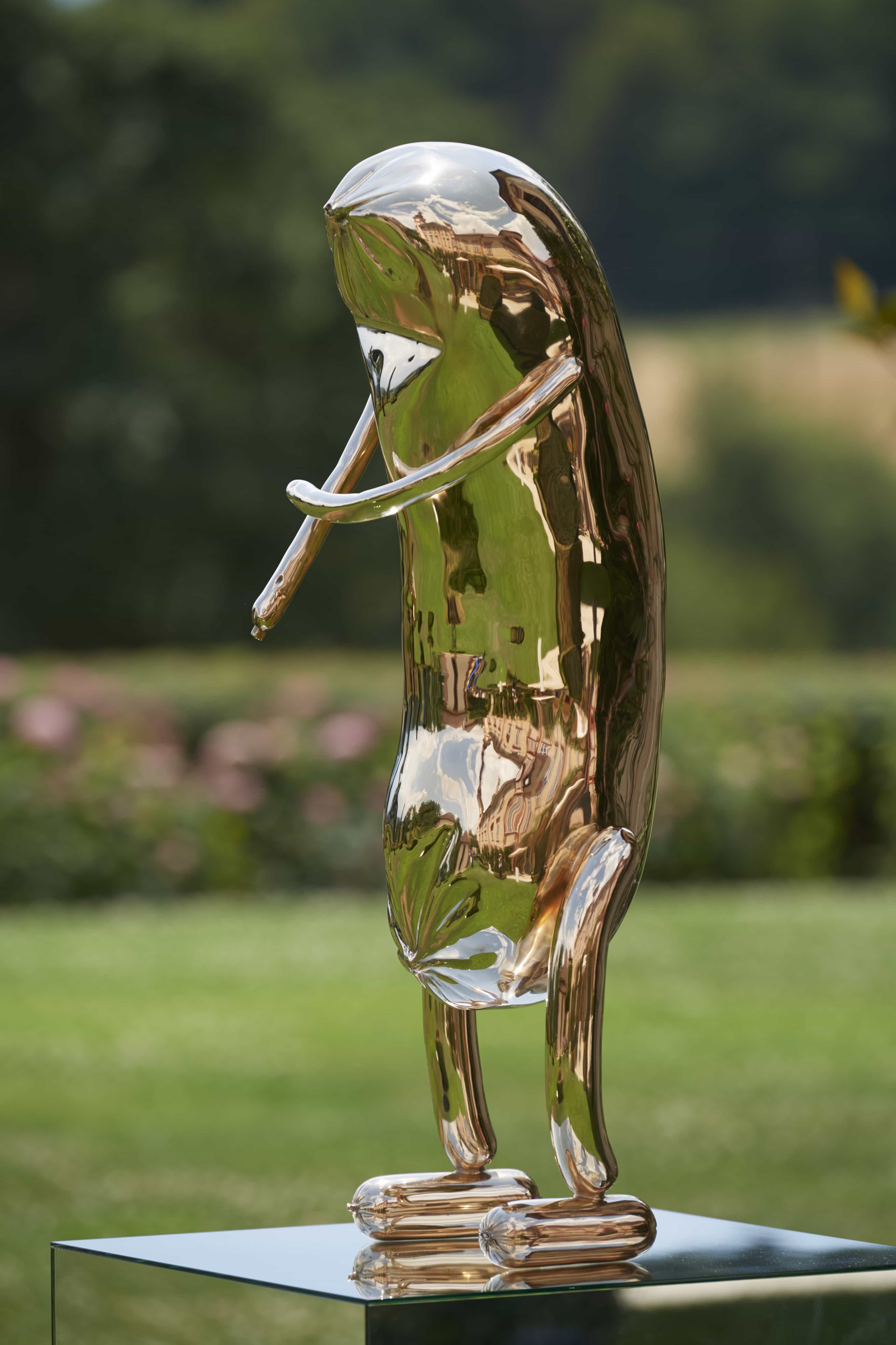 Erwin Wurm, The Scraper (Abstract Sculptures), 2023, Bronze polished, 100 x 35 x 36 cm