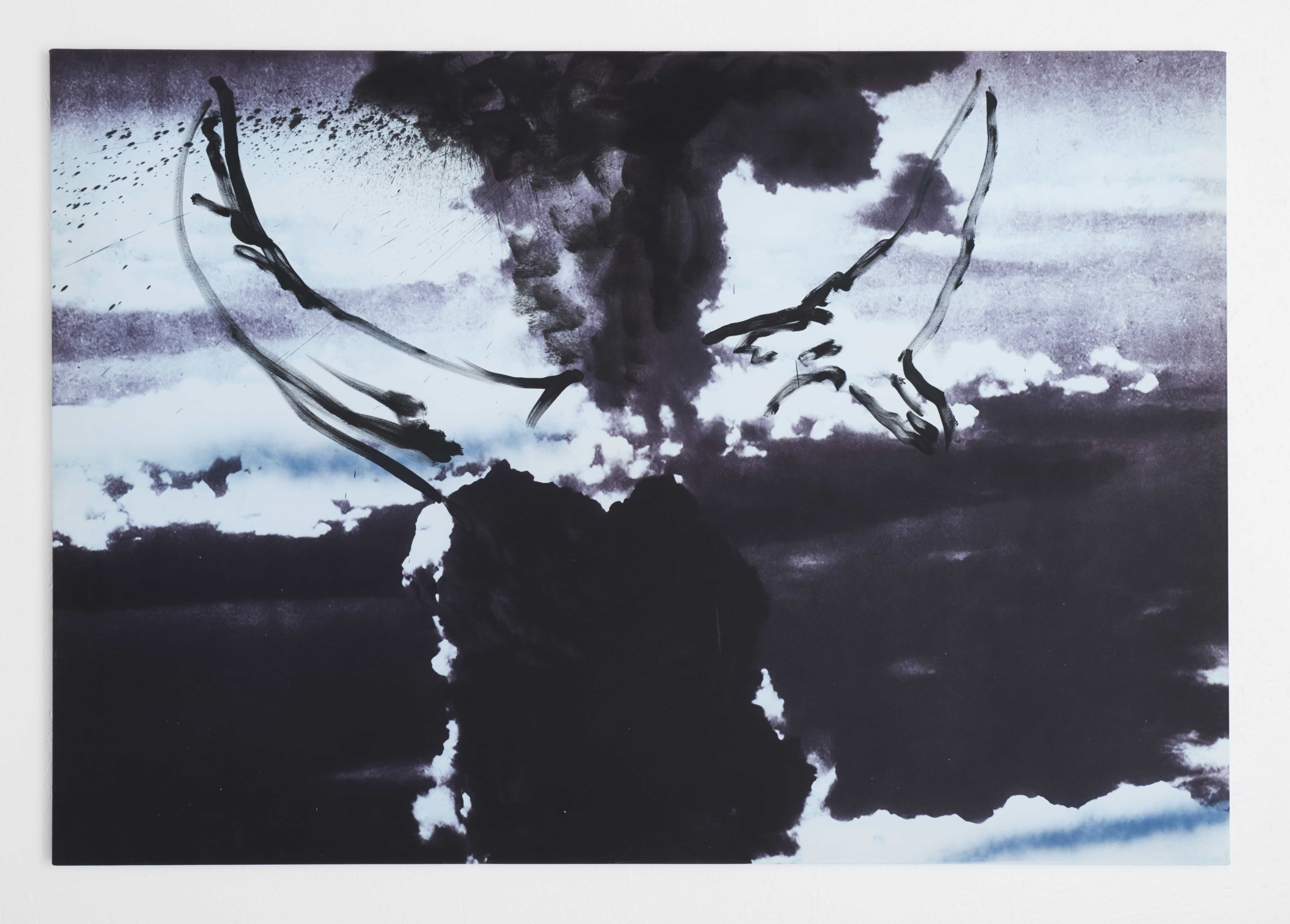 Daniel Spivakov, Minotaur, 2025, Oil on sublimationprint on polyester, 150 x 100 cm