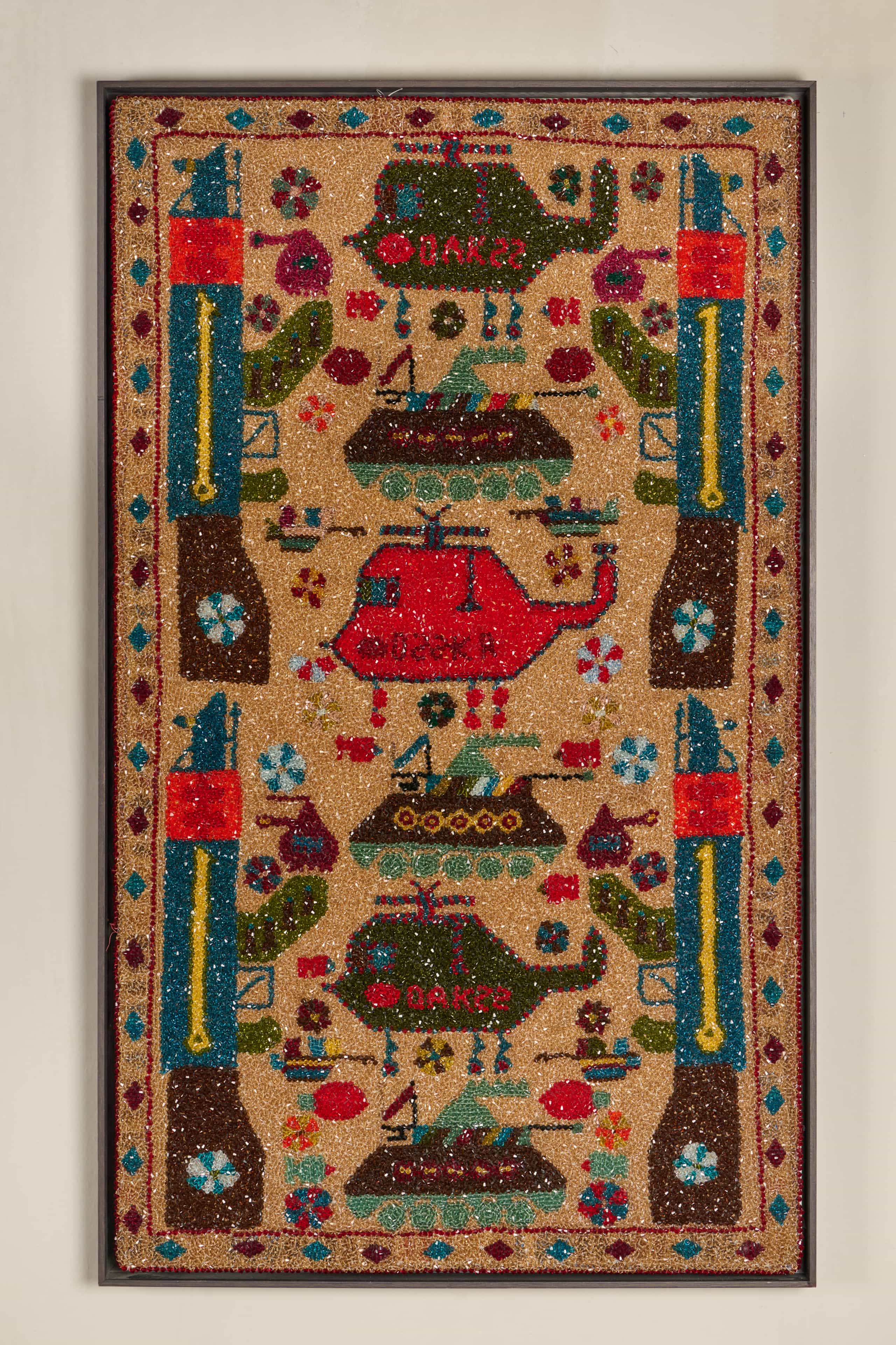 Sissi Farassat, Warrug 01, 2015, Canvas with 80000 Swarovski crystals, 50 x 80 cm