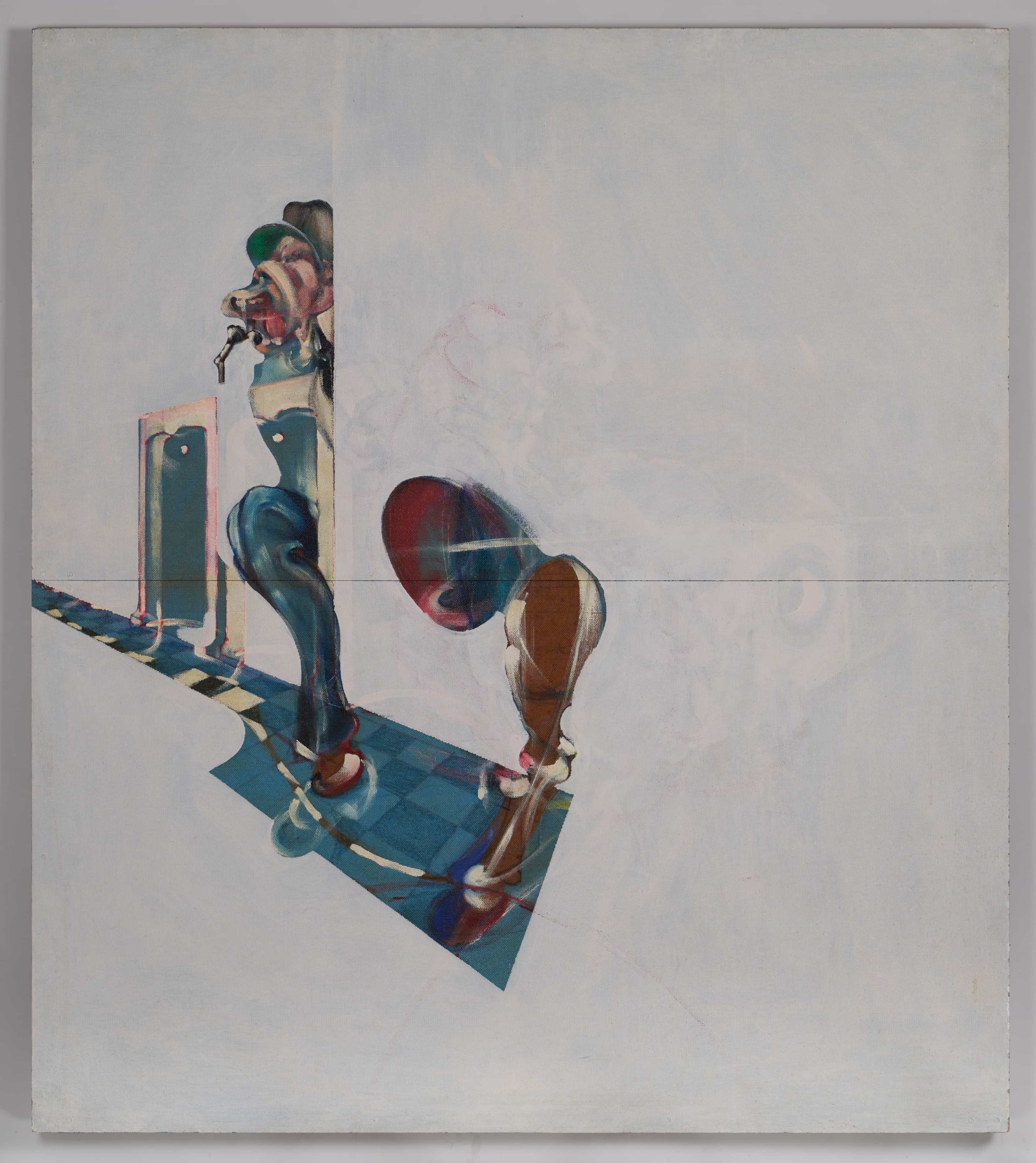 Werner Kuntschik, O.T., 1972, Acrylic, hardboard, partially covered, 130 x 115 cm