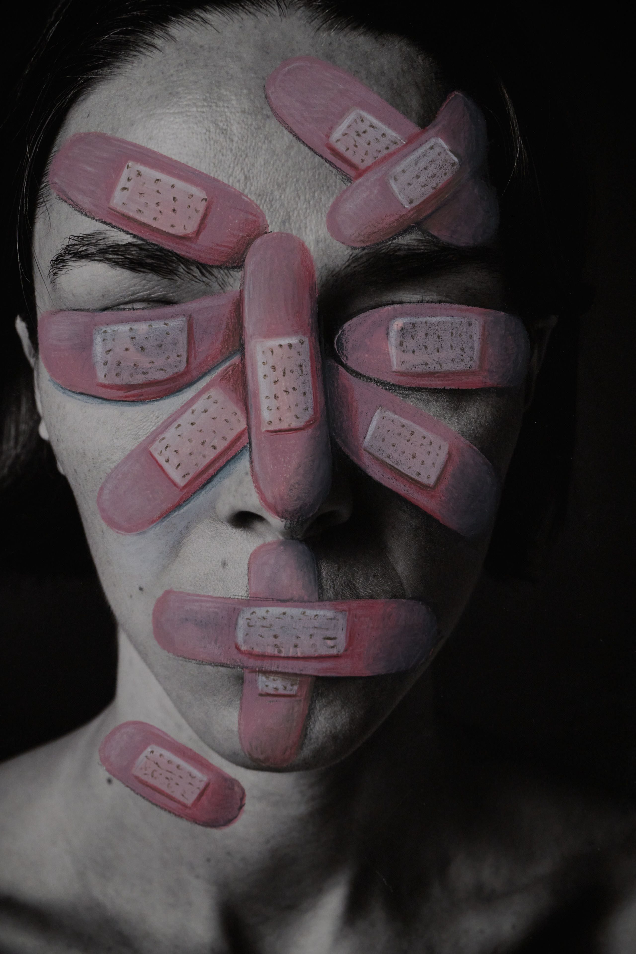 Nathalie Edenburg, How do I feel today - September 2025, Mixed media intervention on photograph printed on cotton rag paper, Set of 15 unique works, 37,2 x 28,3 cm each