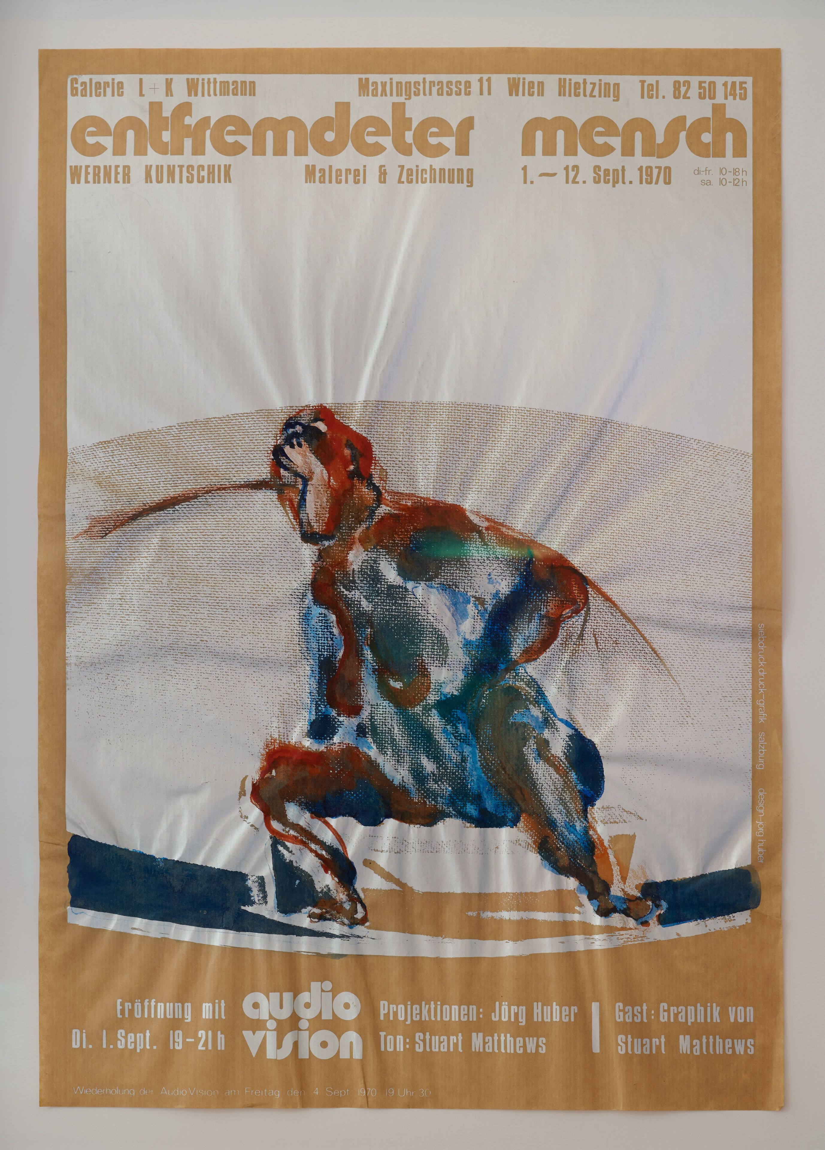 Werner Kuntschik, Posters - Screenprint with overpainting, 59,5 x 41,5 framed