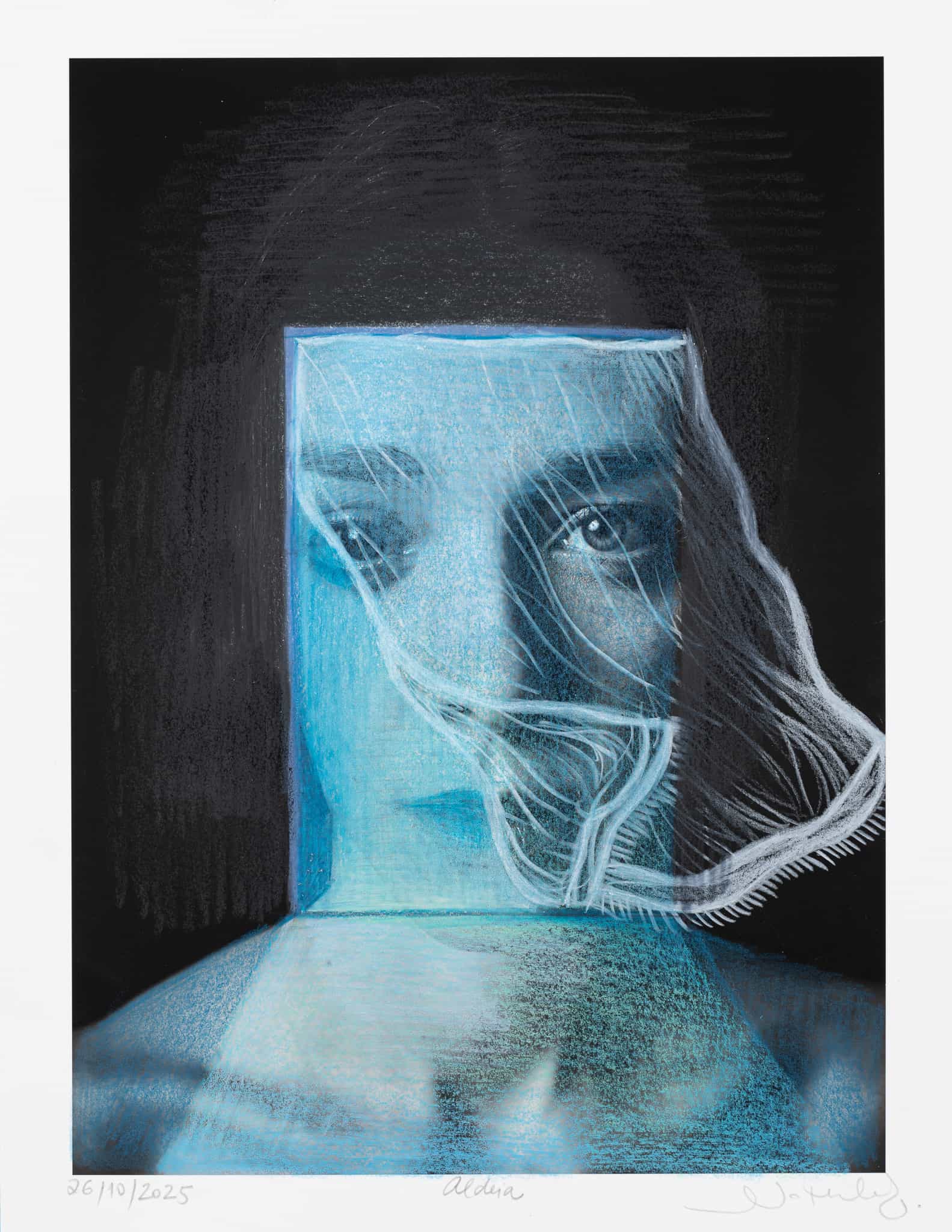Nathalie Edenburg, How do I feel today - October 22 - 31, 2025, Mixed media intervention on photograph printed on cotton rag paper, 37,2 x 28,3 cm 