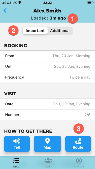 Visit details on iOS