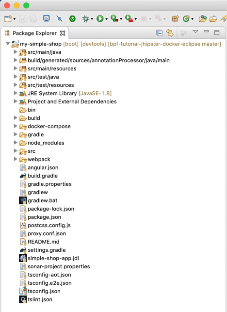 Tutorial project imported