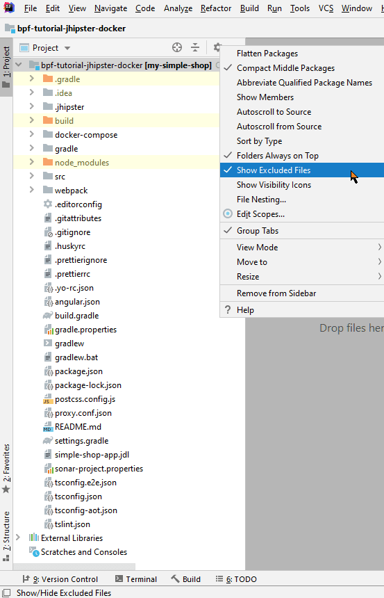 Hiding excluded files in IntelliJ
