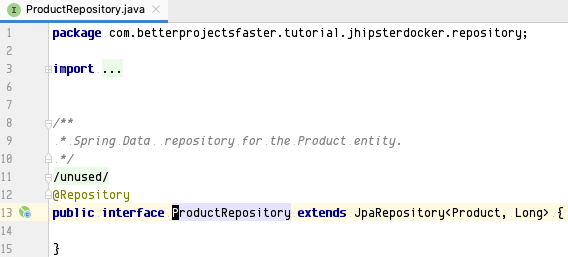 Product Spring Data JPA repository in Java