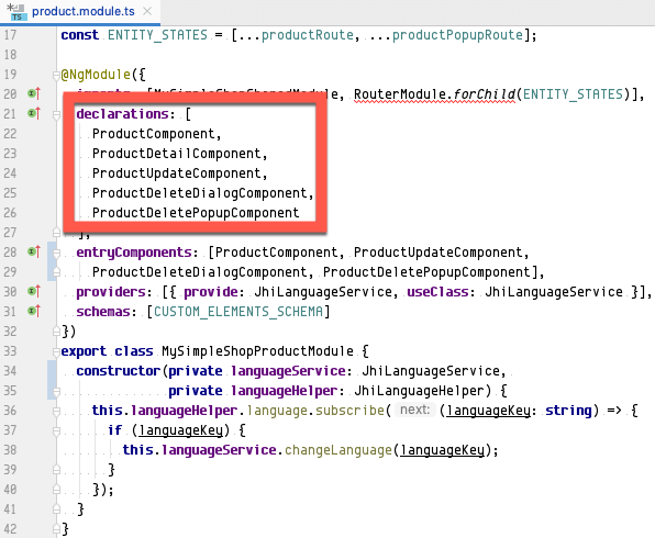 Product module in Angular