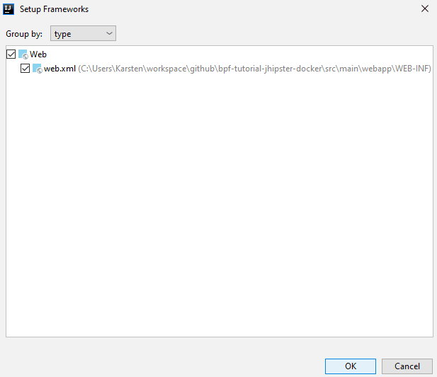 Configuring the web framework in IntelliJ