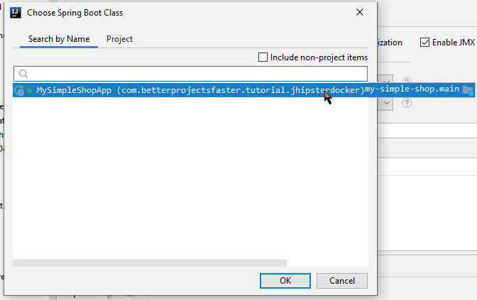 Selecting the main class for run configuration in IntelliJ