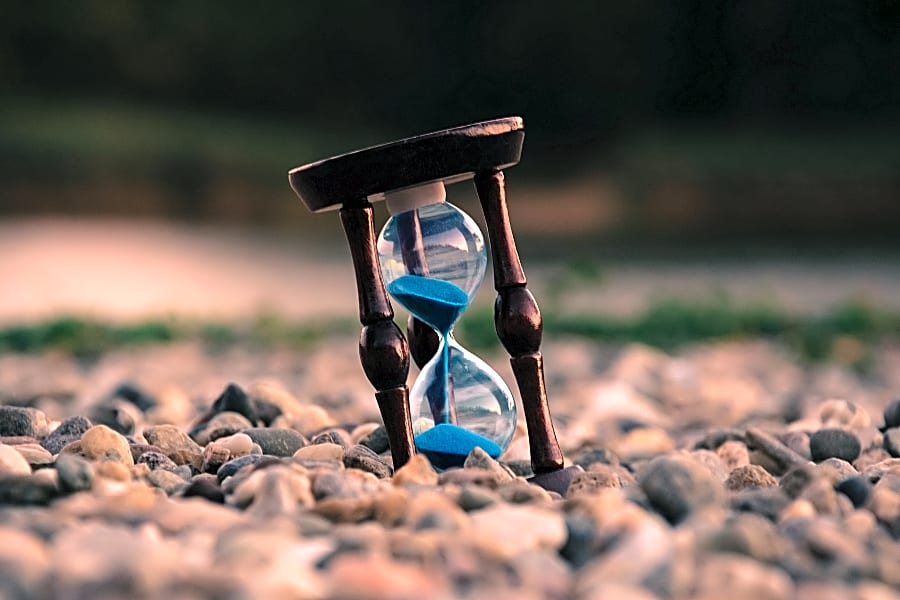 Half empty sandglass