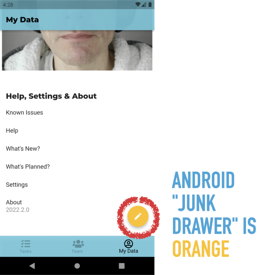 'Junk drawer buttons' in Android