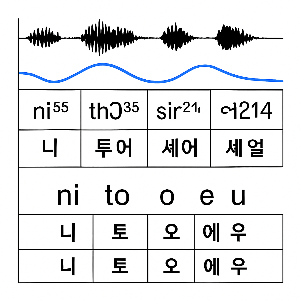 현지어를 발화과학(한글)으로 표기