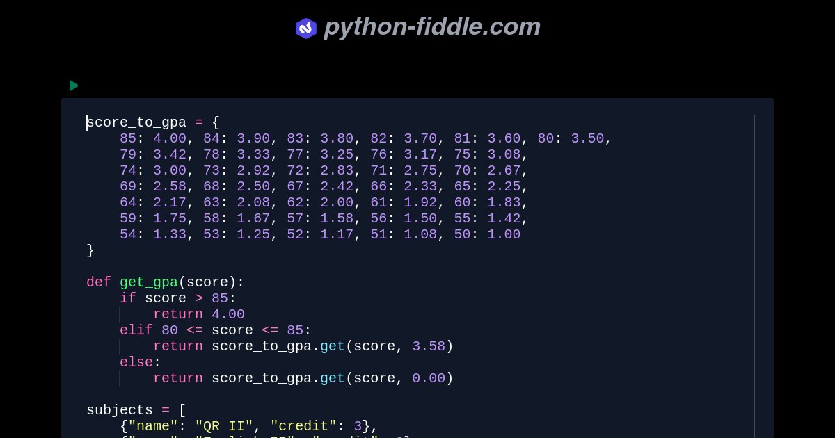 Python-Fiddle: Online Python Compiler, IDE, and Interpreter