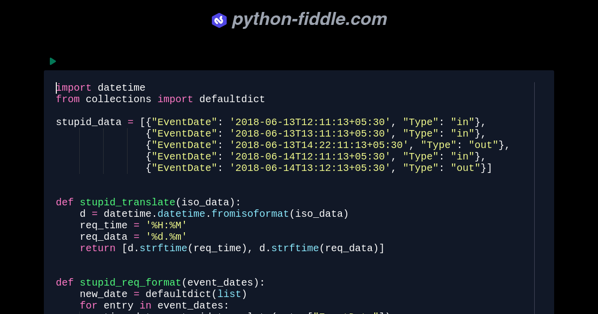 Python-Fiddle: Online Python Compiler, IDE, and Interpreter