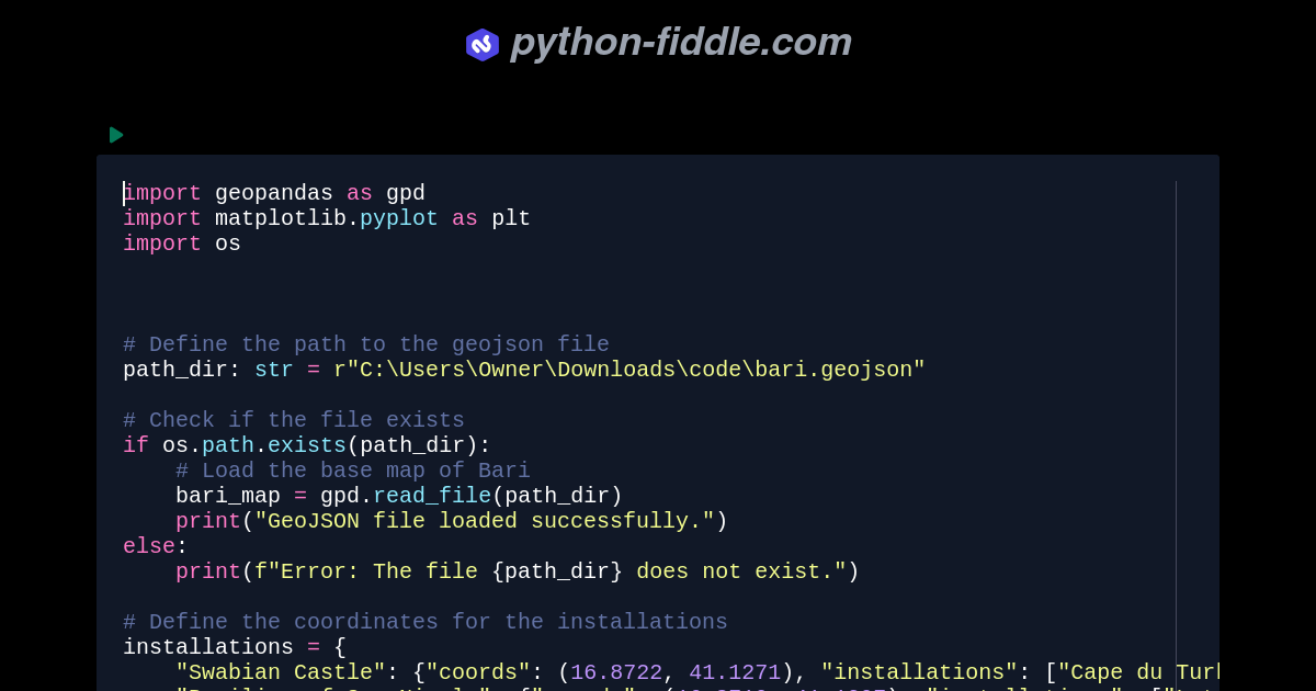 Python-Fiddle: Online Python Compiler, IDE, and Interpreter
