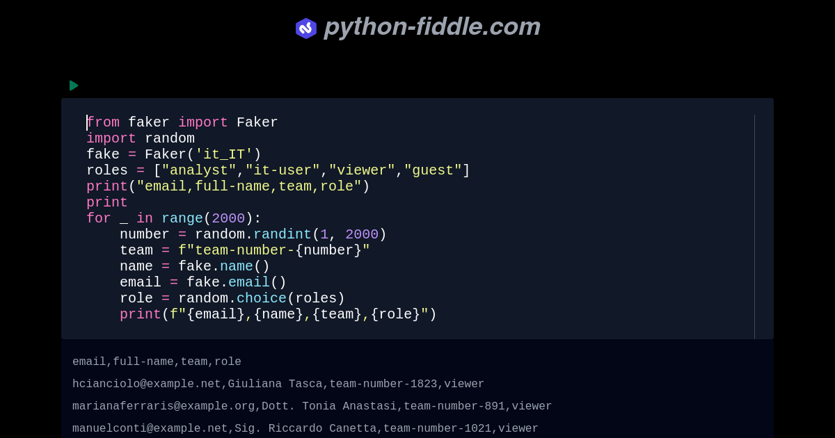 Python-Fiddle: Online Python Compiler, IDE, and Interpreter