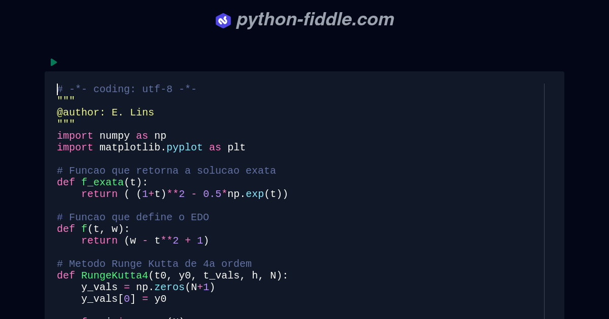 Python-Fiddle: Online Python IDE, Compiler, and Interpreter