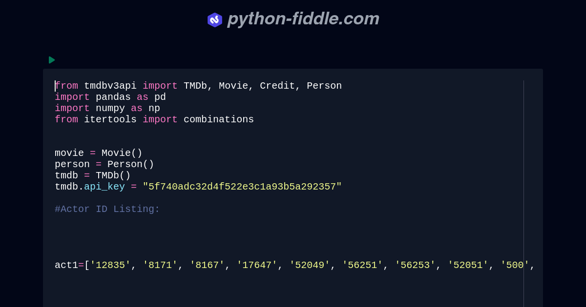 Python-Fiddle: Online Python Compiler, IDE, and Interpreter