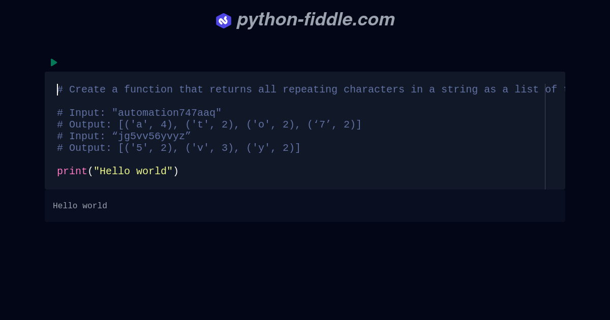 Python fiddle online python ide compiler and interpreter
