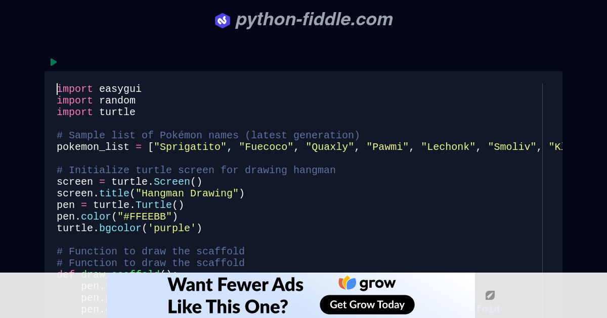 PythonFiddle Online Python IDE, Compiler, and Interpreter