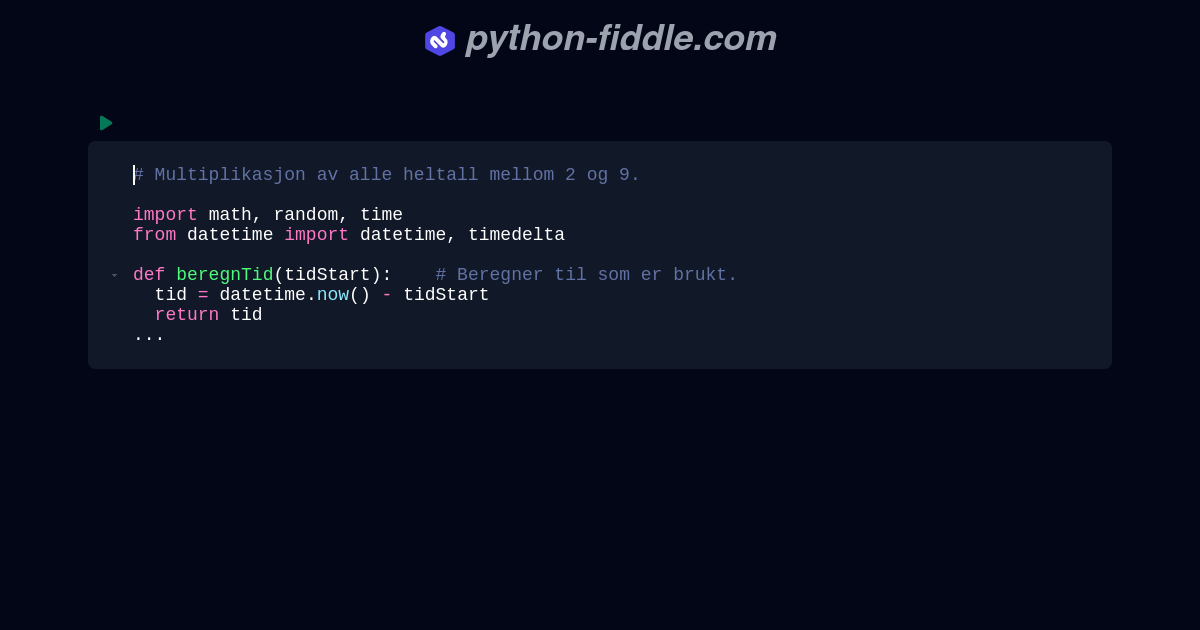 Python-Fiddle: Online Python IDE, Compiler, and Interpreter