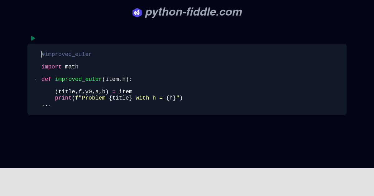 Python-Fiddle: Online Python IDE, Compiler, and Interpreter