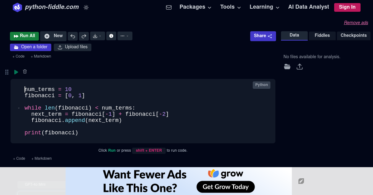 Python-Fiddle: Online Python IDE, Compiler, and Interpreter