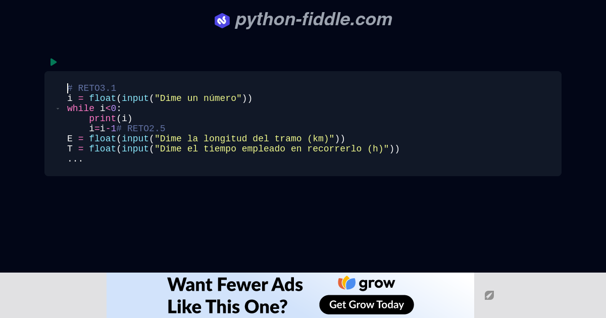 Python Fiddle: Online Python IDE, Compiler, and Interpreter