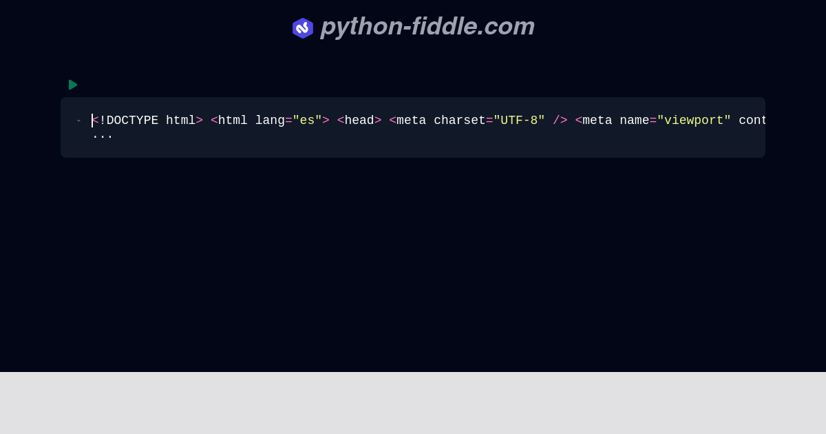 Python-Fiddle: Online Python IDE, Compiler, and Interpreter