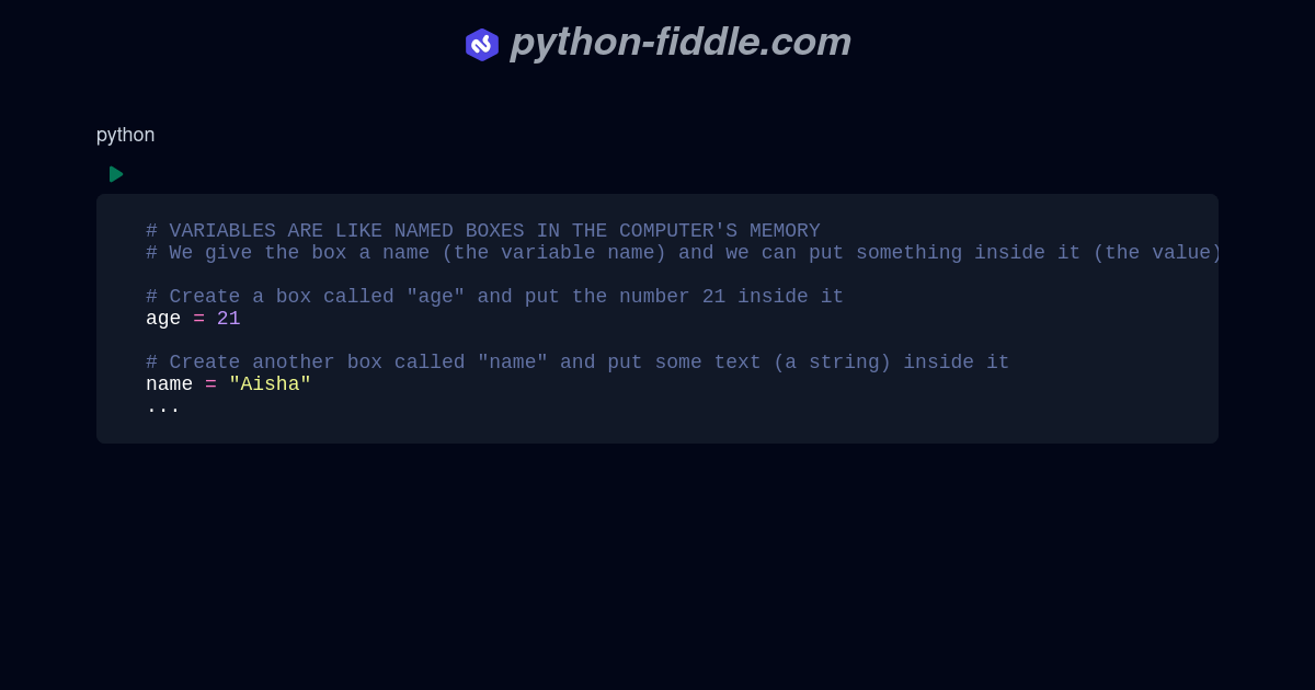 Python Fiddle: Online Python IDE, Compiler, and Interpreter