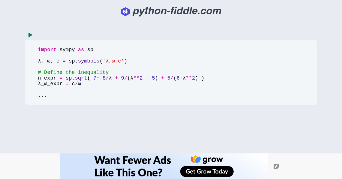 Python Fiddle: Online Python IDE, Compiler, and Interpreter