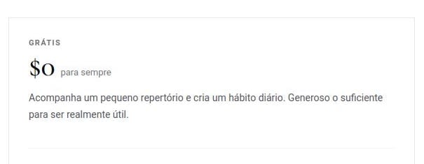 Plano Grátis da Practis apresentado a zero dólares para sempre na página portuguesa de preços