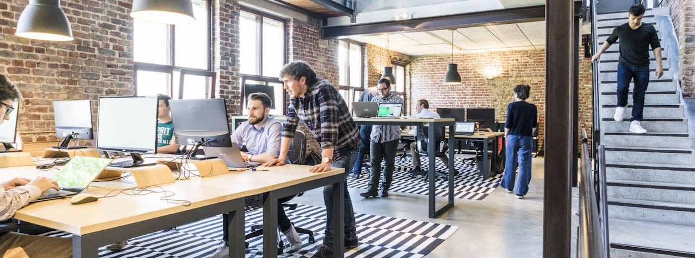 Creator entrepreneur working at a modern office space