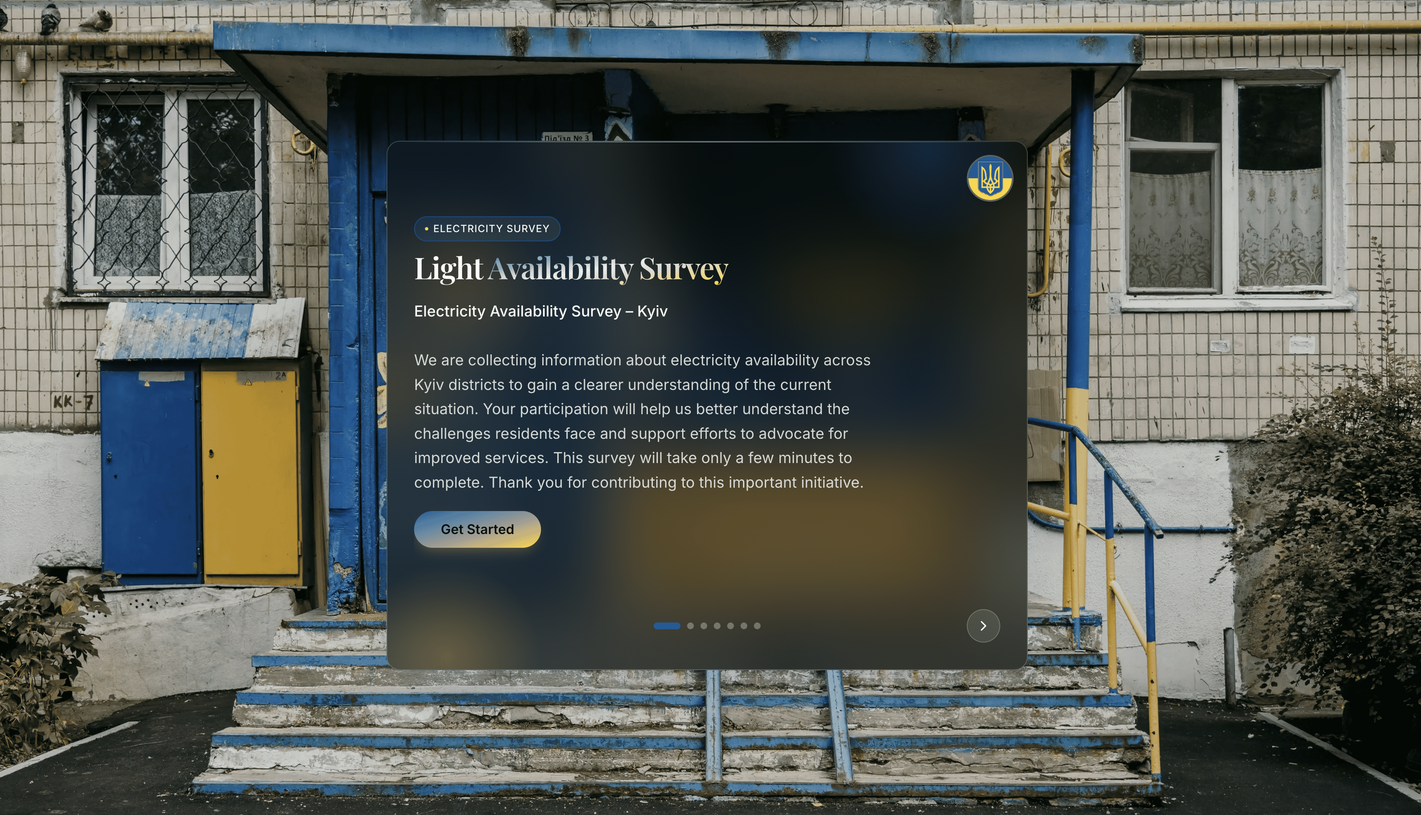 Kyiv Electricity Availability Survey – Multi-Step Form with Telegram Integration