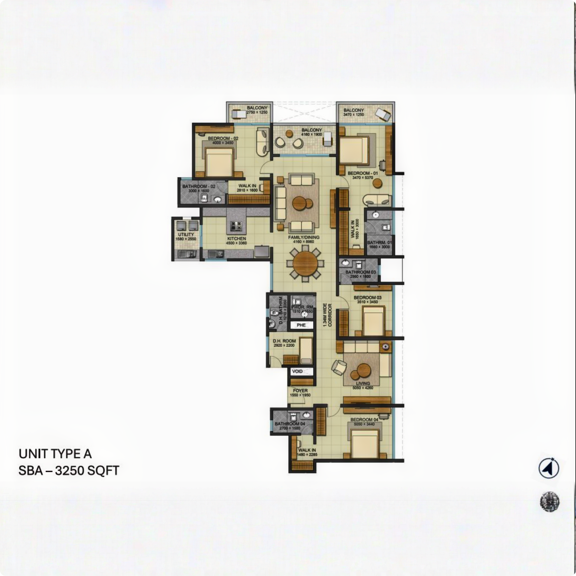 3BHK Floor Plan