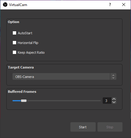 VirtualCam interface