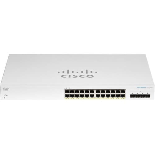 Cisco Switch Cbs220 Administrable Smart Capa 2, 24 Puertos Gigabit Ethernet, Poe+ Con 382w Totales, 4 Puertos Sfp (4x1g), El Smartnet Se Adquiere Por Separado