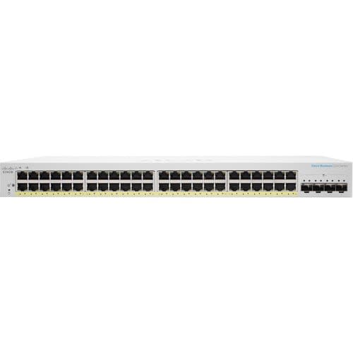 Cisco Switch Cbs220 Administrable Smart Capa 2, 48 Puertos Gigabit Ethernet, No Poe, 4 Puertos Sfp (4x 1g/10g), El Smartnet Se Adquiere Por Separado