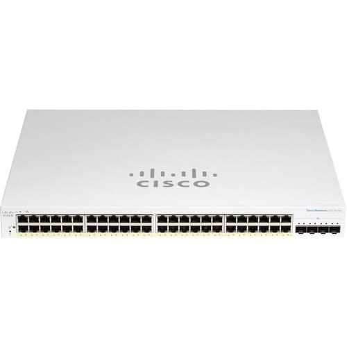 Cisco Switch Cbs220 Administrable Smart Capa 2, 48 Puertos Gigabit Ethernet, No Poe, 4 Puertos Sfp (4x 1g/10g), El Smartnet Se Adquiere Por Separado