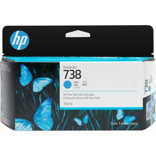 Hp 738 Cyan 130ml Tinta Amplio Formato 498n5a