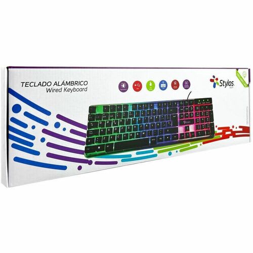 Stylos Teclado - Cable Conectividad - Usb Interfaz - Led - Español - Membrana Llave De Contacto - 105 Tecla(s) - Multimedia Tecla(s) De Acceso Rápido - Windows - Portátil, Computador - Pc