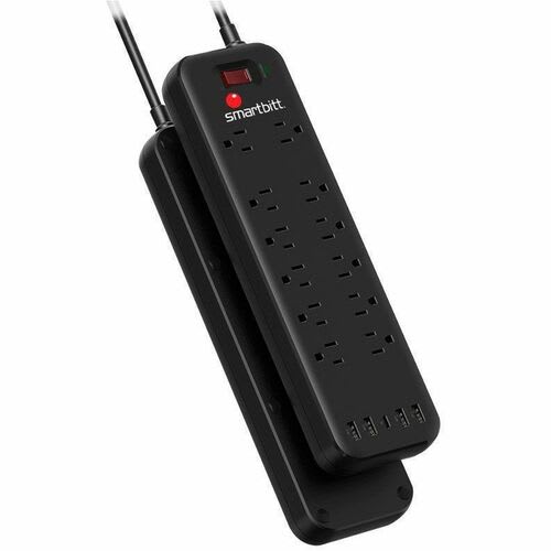 Smartbitt Supresor/Protector De Sobretensión Smartbitt Sbss-B12-5u - Nema 5-15p - 12 X Nema 5-15r, 4 X Usb Tipo A - 1.63kva - 150j - 120 V Ac - Entrada120 V Ac Salida - Rj-11, Rj-45