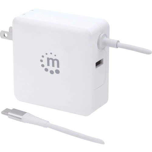 Cargador De Energía Pd Con Cable Usb-C Integrado - 60 W - Manhattan Cargador De Energia