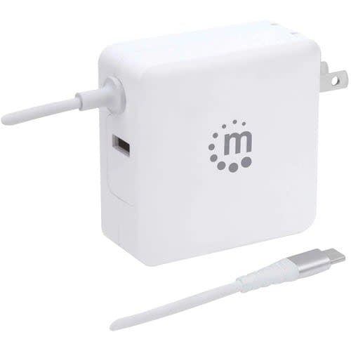 Cargador De Energía Pd Con Cable Usb-C Integrado - 60 W - Manhattan Cargador De Energia